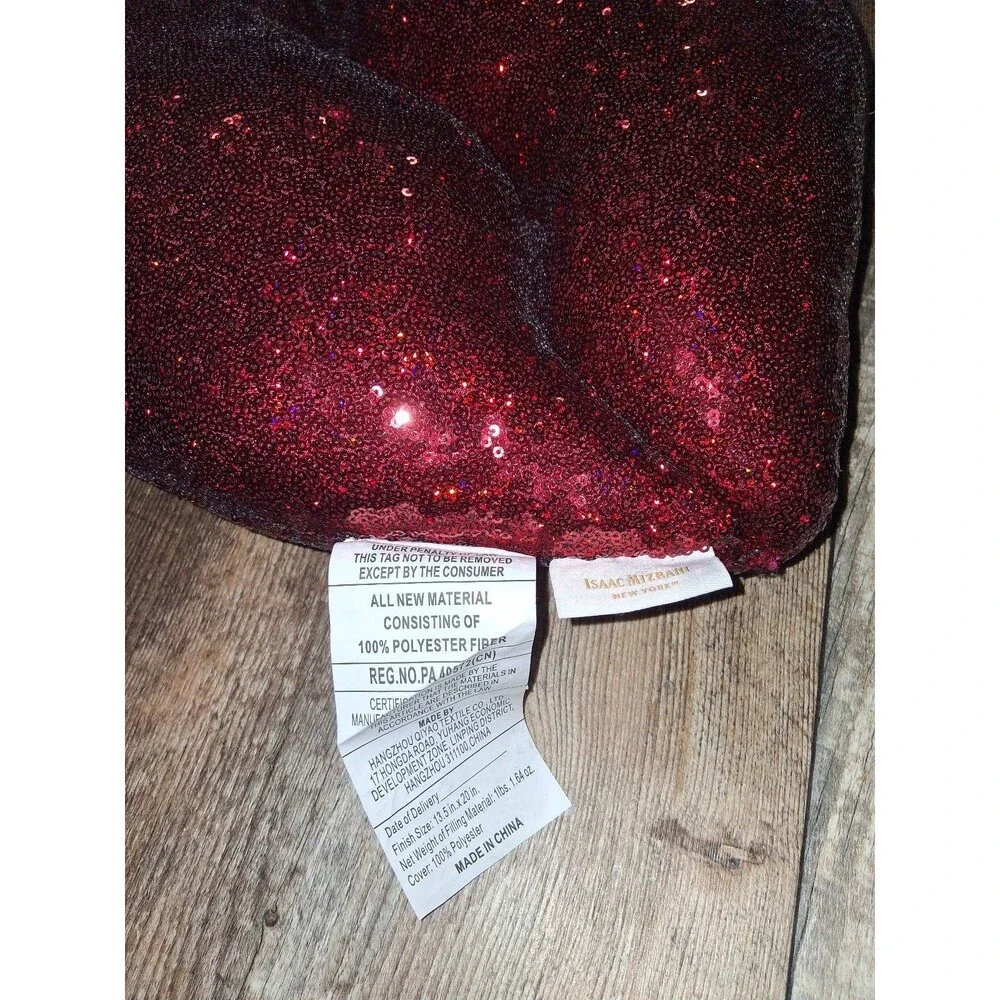 Isaac Mizrahi Red Lips Seaquin Throw Pillow